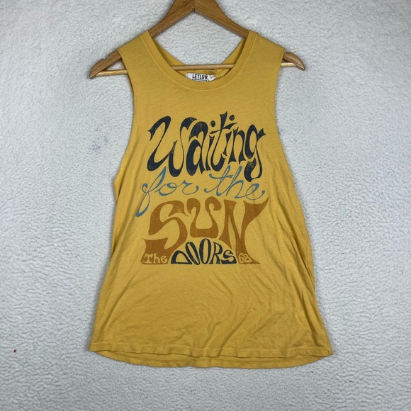 Let luv yellow graphic muscle tank top - Picture 1 of 5